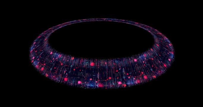 Digital stream looping effect on black overlay background. Motion content for your design.