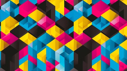 A colorful geometric pattern with triangles.