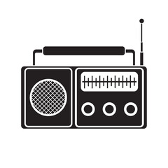 vintage radio flat icon vector