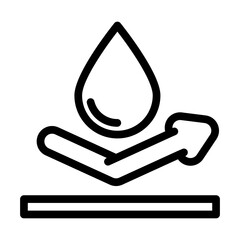 splashproof product label caution line icon vector. splashproof product label caution sign. isolated contour symbol black illustration