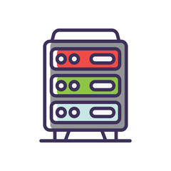 Server rack vector icon