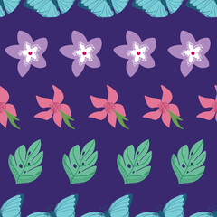 Tropical seamless pattern background design illustration