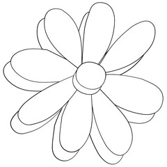 Retro Cartoon Flower Vector Illustration
