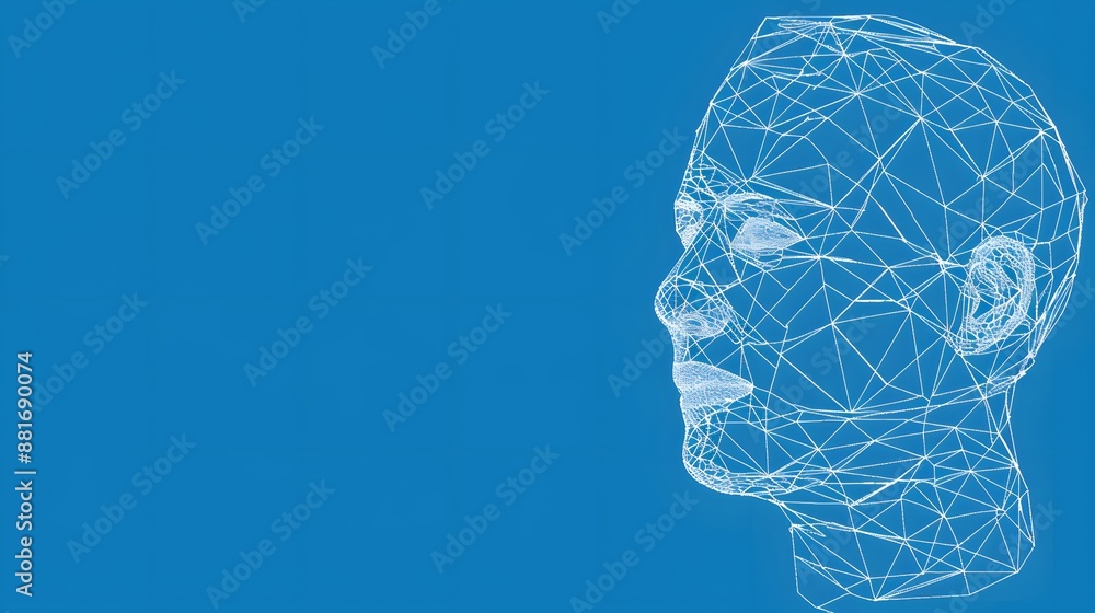 Poster artificial intelligence brain power research tech market with representing ai innovation technology.