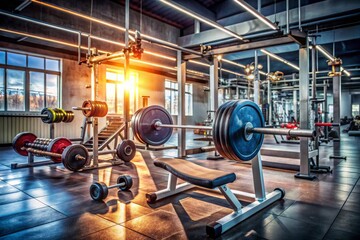 Fototapeta premium Gym equipment fitness sports determination.