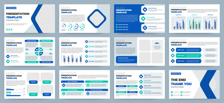 Modern presentation slide templates. Infographic elements template set for web, print, annual report brochure, business flyer leaflet marketing and advertising template. Vector Illustration.