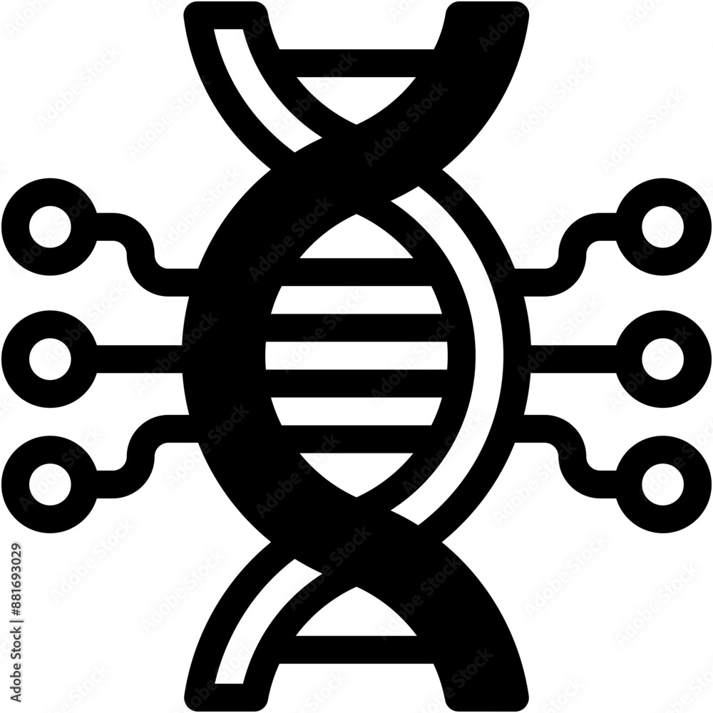Poster vector icon dna, technology, artificial intelligence, robotics, electronics