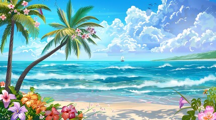 Elegant Woman in Traditional Japanese Dress with Cherry Blossoms