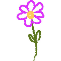 Hand Drawn Flower Crayon