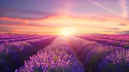 Fototapeta premium Lavender Field Sunset