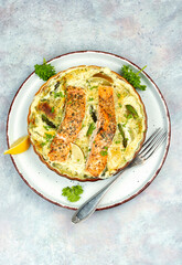 Red fish salmon gratin.