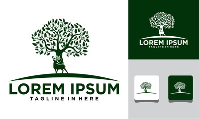 Obraz premium deer camp logo icon