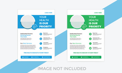 Modern medical flyer template design
