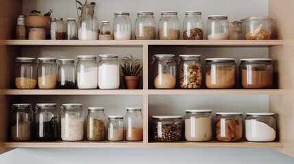 Home storage of ingredient in kitchen modern minimal style.