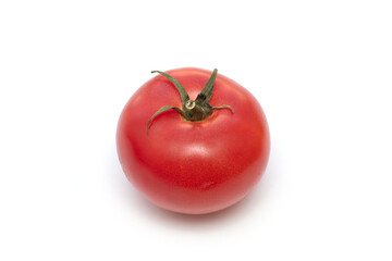 red tomato on a white background.