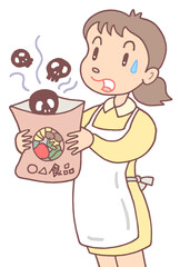 食品問題のイラスト - 食品汚染・食の安全・毒物混入・有害食品