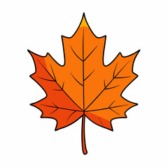 Autumn maple leaf vector illustration, leaf house vector art, autumn maple leaf silhouette, autumn maple leaf cartoon vector icon
