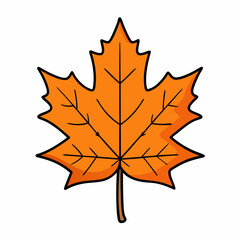 Autumn maple leaf vector illustration, leaf house vector art, autumn maple leaf silhouette, autumn maple leaf cartoon vector icon