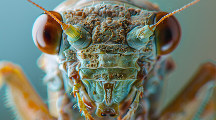 Brown cicada on a tree