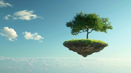 Floating Island with a Tree