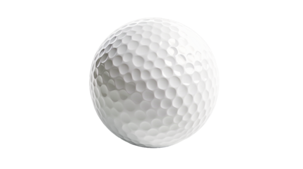 Golf ball isolated on white background, full depth of field, clipping path