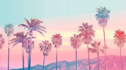 Tropical Paradise Beach with Palm Trees