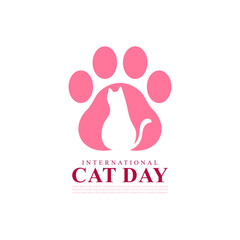 Vector illustration of International Cat Day social media feed template