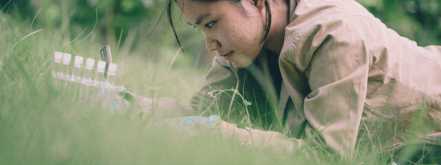 The woman's work involved conducting research on water quality, using chemical analysis and tests...
