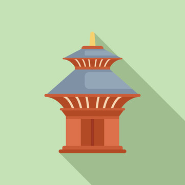 recommend clip art: This colorful illustration shows a buddhist stupa temple, a place of meditation and reflection