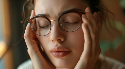 Fototapeta premium Closeup of mindful woman
