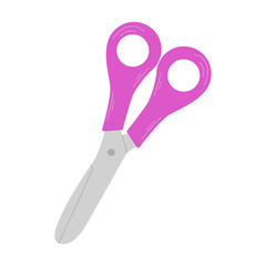Simple illustration of scissors closing.Stationery school supplies.Vector back to school