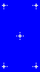 Blue screen with VFX motion tracking markers. Chroma key color video footage with track point. HD 4K blue screen layout. 