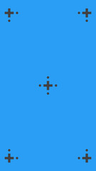 Blue screen with VFX motion tracking markers. Chroma key color video footage with track point. HD 4K blue screen layout. 