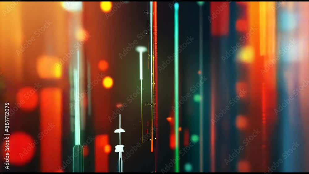Poster a table and bar graph of stock market indices animation in 4k..