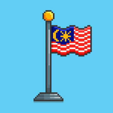 recommend clip art: Pixel art Malaysia flag game asset design