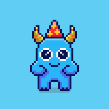 Pixel art monster party game asset design