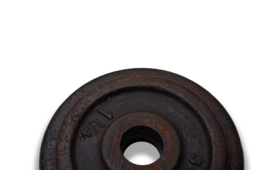 Vintage Cast Iron School Weights with Transparent Background