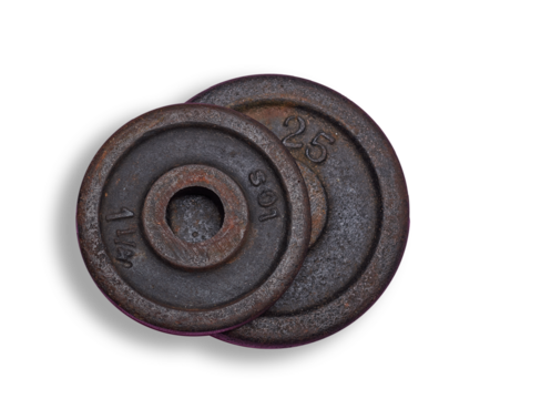 Vintage Cast Iron School Weights with Transparent Edges