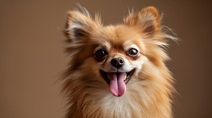 Smiling Pomeranian with Tongue Out