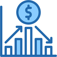 Vector Icon Stock Market, Stock Price, Business and Finance, Profit, Economic Crises