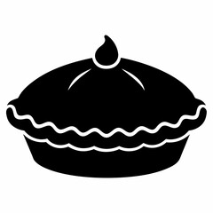 Pie vector illustration, pie vector art, pie silhouette, hand drawn vector illustration of a cake cartoon vector icon