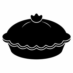 Pie vector illustration, pie vector art, pie silhouette, hand drawn vector illustration of a cake cartoon vector icon