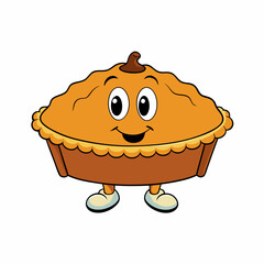 Pie vector illustration, pie vector art, pie silhouette, hand drawn vector illustration of a cake cartoon vector icon