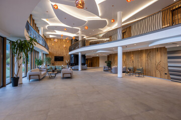 Interior of a luxury hotel lobby