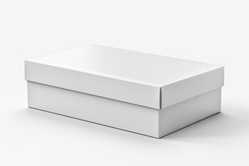 Naklejka premium Blank White Box Mockup on Isolated White Background created with Generative AI