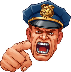 A policeman angry police man cartoon character cop illustration