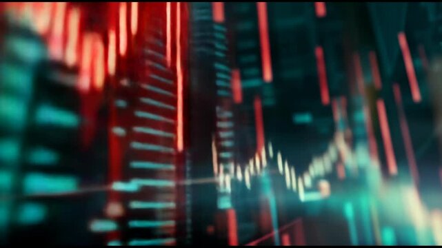 Stock market fluctuations abstract concept with statistical data, prices falling, stock market crash, crisis, and inflation rate..