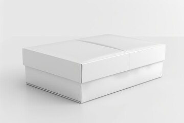 Fototapeta premium Blank White Box Mockup on Isolated White Background created with Generative AI