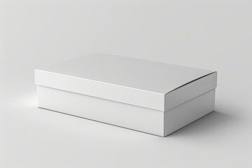 Naklejka premium Blank White Box Mockup on Isolated White Background created with Generative AI