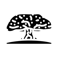 bodhi tree buddhism glyph icon vector. bodhi tree buddhism sign. isolated symbol illustration